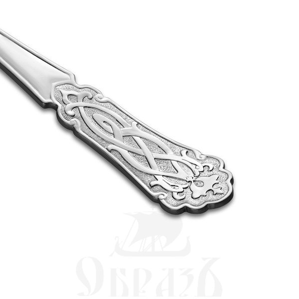 ложка десертная «орнамент» (русские самоцветы 26092) серебро 925 пробы
