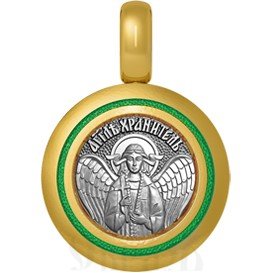 нательная икона святая преподобная аполлинария, серебро 925 проба с золочением и эмалью (арт. 01.033)