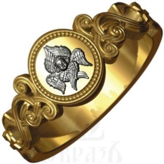 православное кольцо "господи пошли благодать твою в помощь мне", серебро 925 пробы с золочением (арт. 15.008)