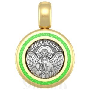 нательная икона божия матерь феодоровская, серебро 925 проба с золочением и эмалью (арт. 01.123)