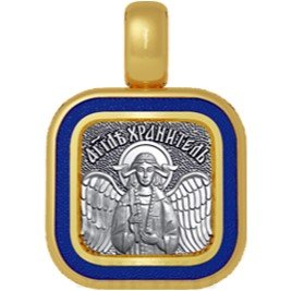 нательная икона святой преподобный виталий александрийский, серебро 925 проба с золочением и эмалью (арт. 01.062)