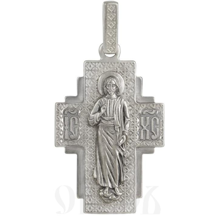 крест «господь спаситель», золото 585 проба белое (арт. 201.080-3)
