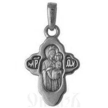 крест с образом божией матери скоропослушница, серебро 925 проба (арт. 43294)
