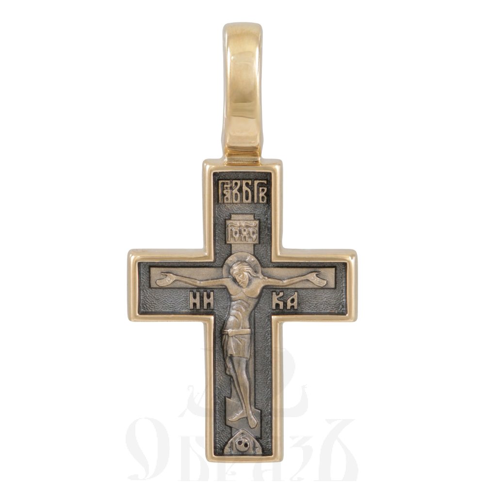 крест «распятие. молитва «спаси и сохрани», золото 585 проба желтое (арт. 201.220)
