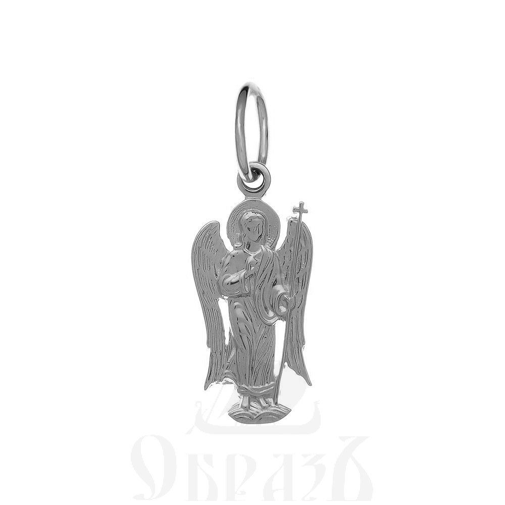 нательная икона ангел хранитель, золото 585 пробы белое (арт. п10126-з5б)
